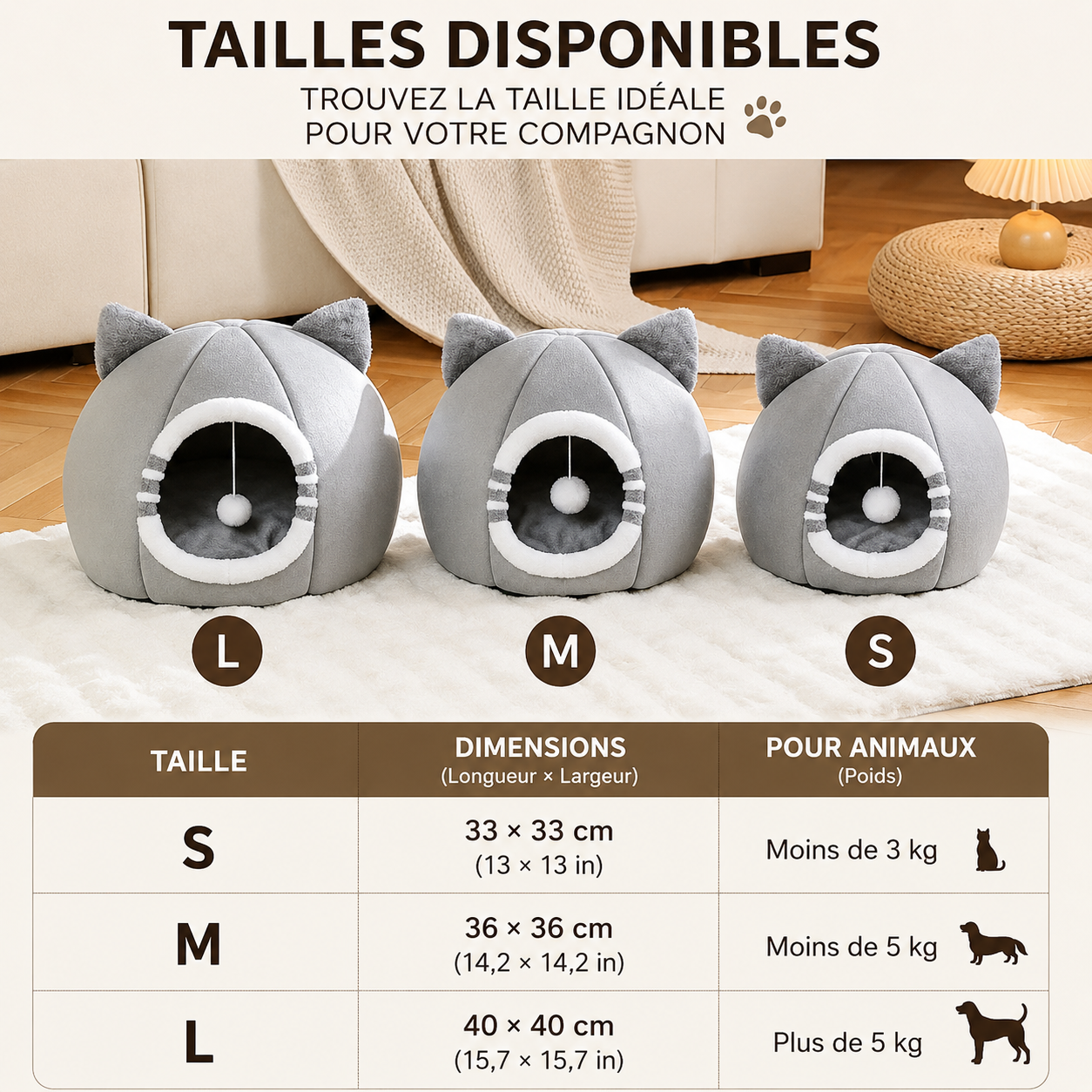 Lit Niche pour Chat & Chaton Pelorie