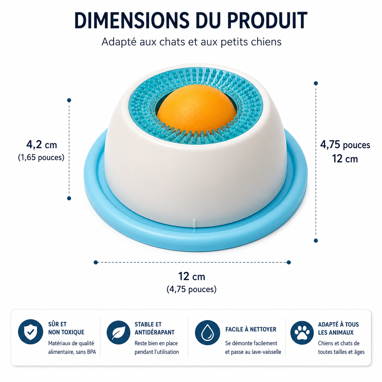 Jouet à Lécher Chien Chat - Distributeur Alimentation Lente & Enrichissement Interactif