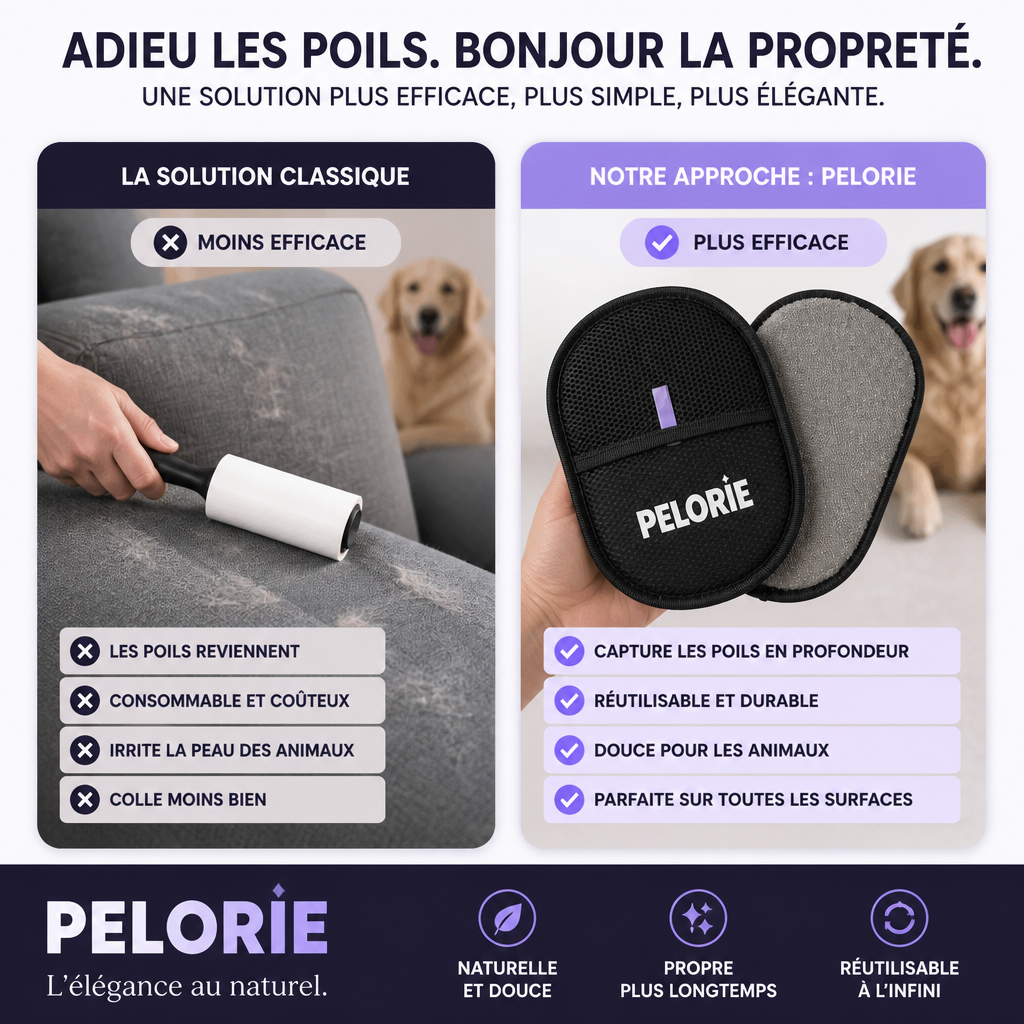 Gants toilettage antistatiques Pelorie - différenciation qualité premium - Pelorie
