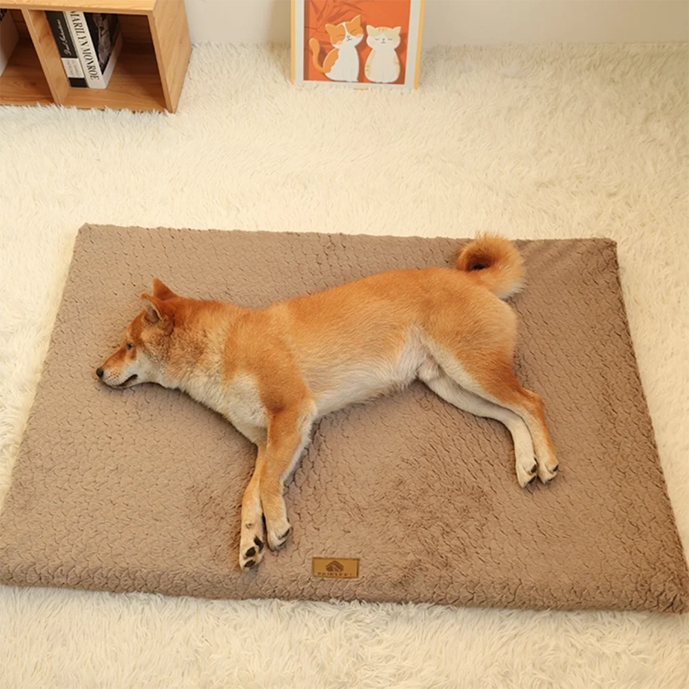 Lit Orthopédique Chien Mousse 3D - Housse Fausse Fourrure Lavable & Fond Antidérapant