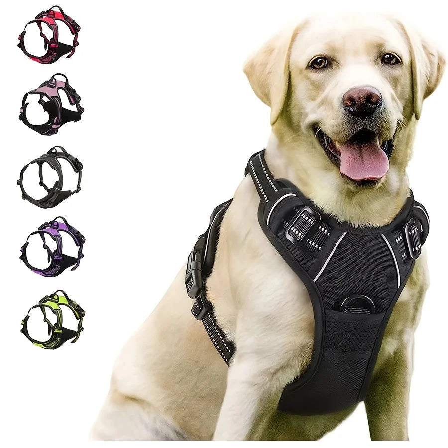 Harnais Chien Réglable Anti-Traction Clip Frontal – Réfléchissant Toutes Tailles