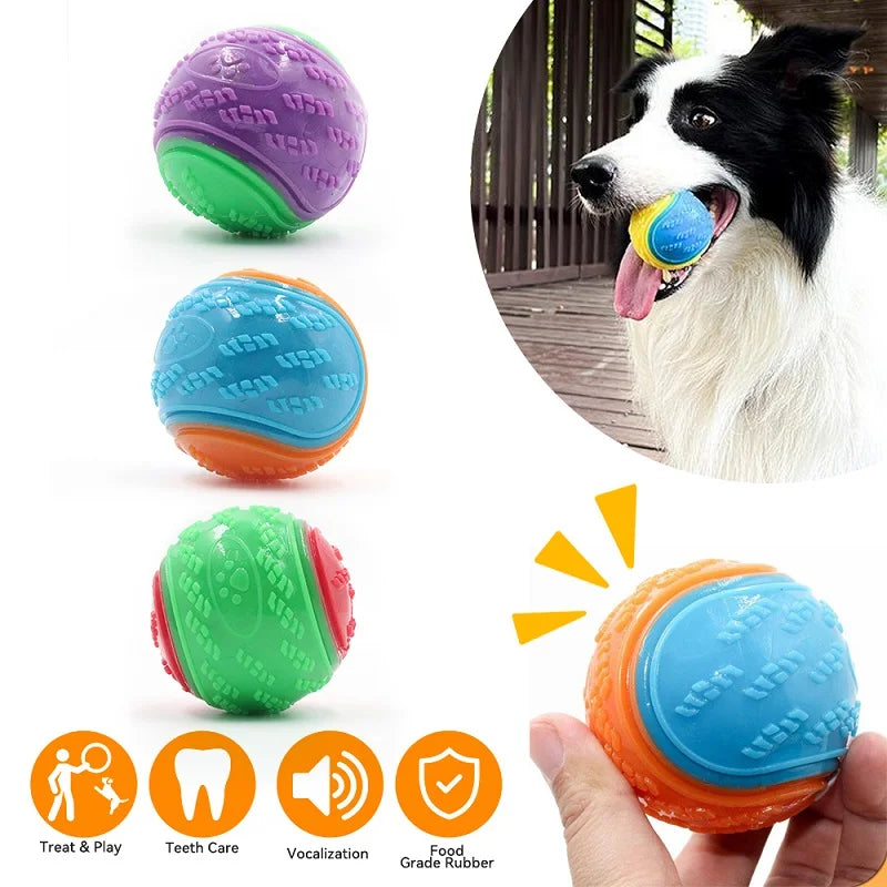 Jouet Interactif Chien Balle Grinçante TPR - Nettoyage Dentaire & Résistance aux Morsures