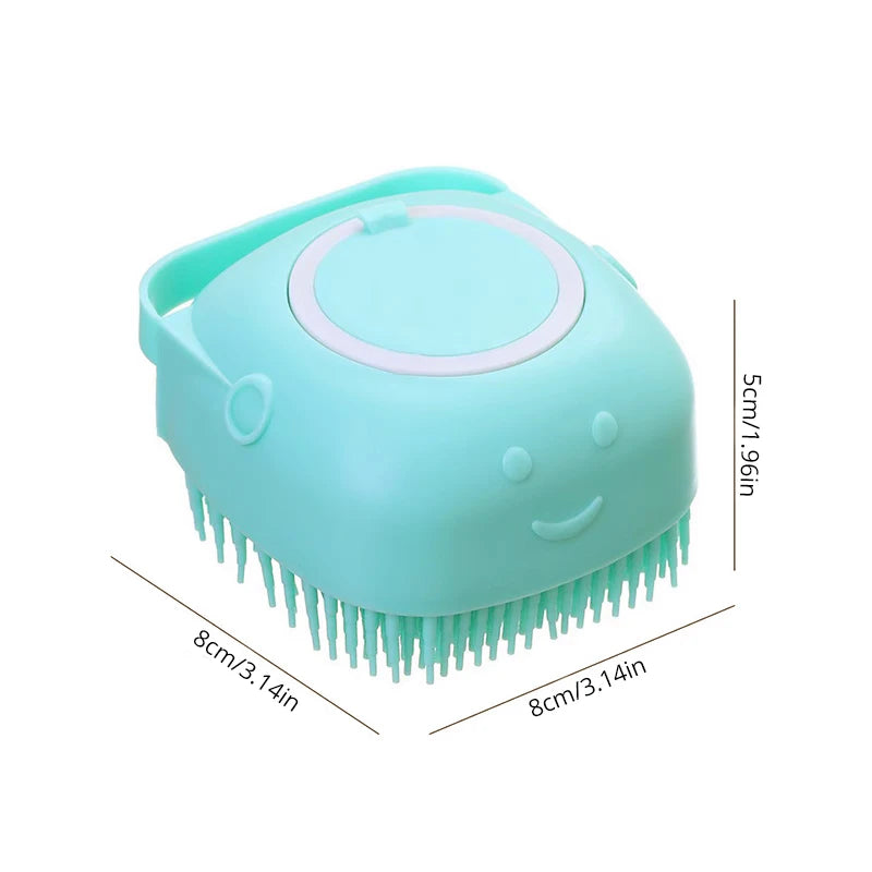 Brosse de Bain Silicone Chien Chat - Masseur Shampoing & Peigne Toilettage Doux