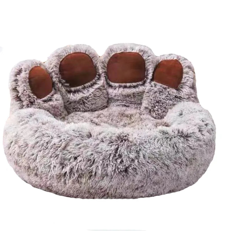 Panier chien chat moelleux hiver marron - corbeille canapé douillet S M - Pelorie
