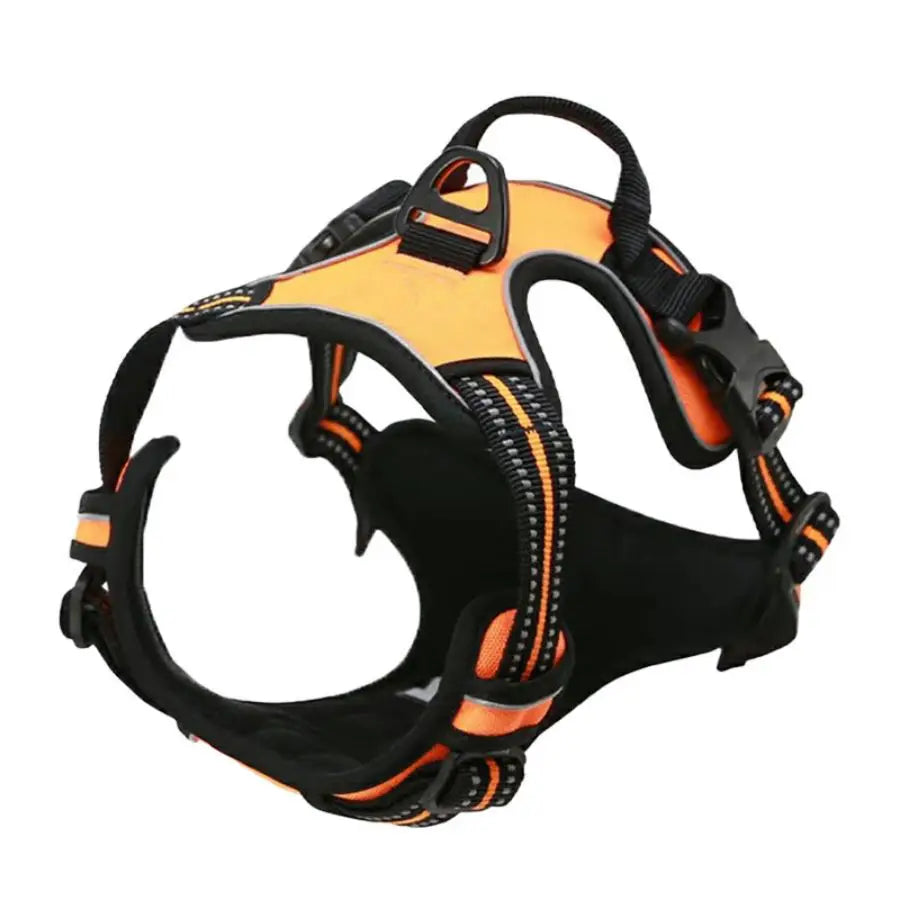 Harnais chien anti-traction clip frontal bleu - réfléchissant réglable - Pelorie
